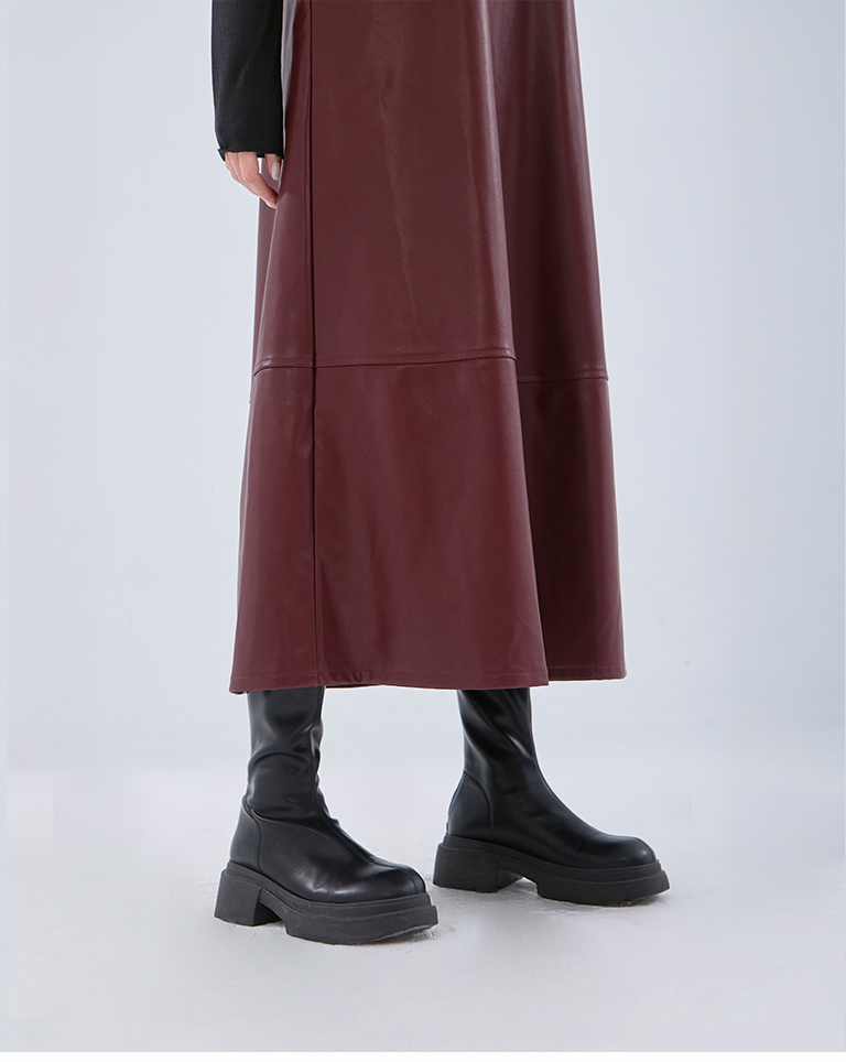 レザー切替キャミワンピース 3色展開