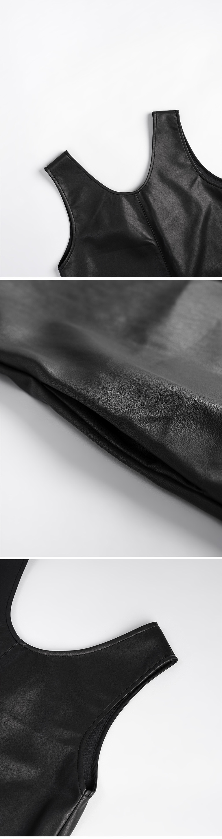 フェイクレザーミニワンピース