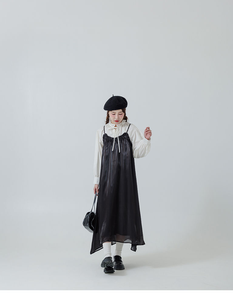 シアーラメキャミワンピース 3色展開