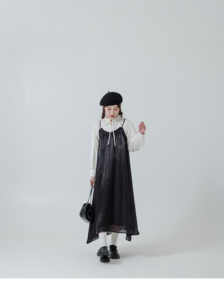 シアーラメキャミワンピース 3色展開