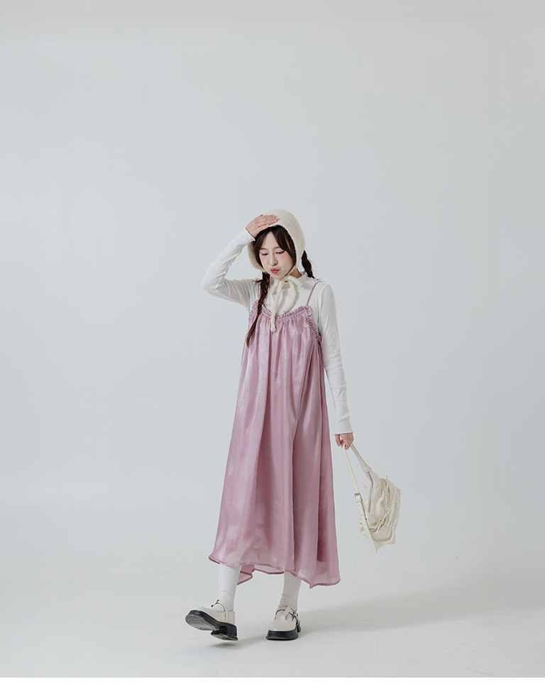 シアーラメキャミワンピース 3色展開