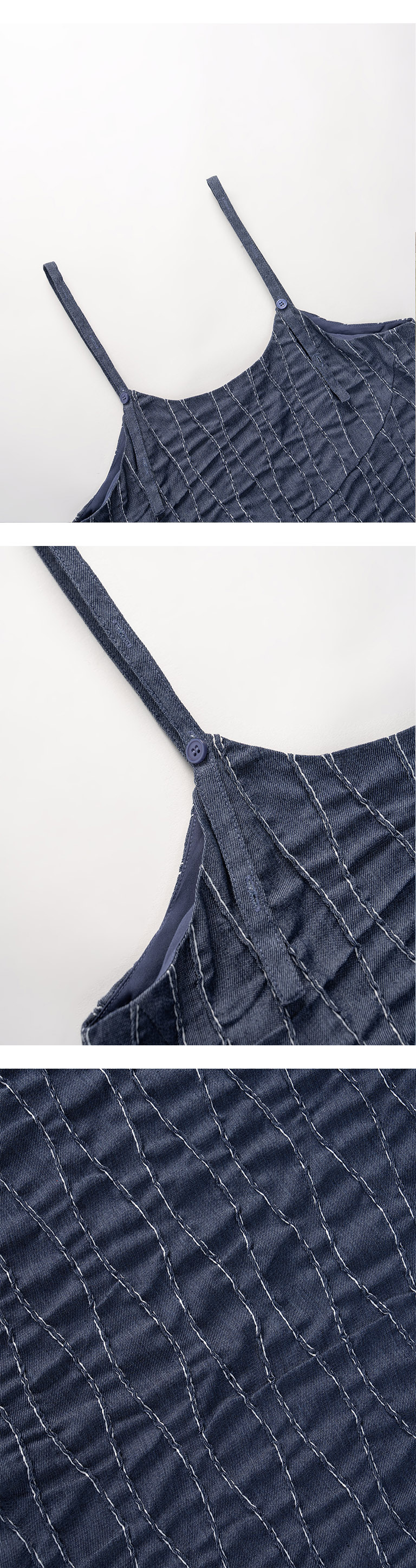 ウェーブステッチデニムワンピース