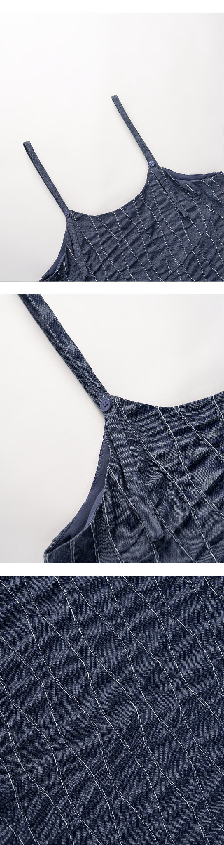 ウェーブステッチデニムワンピース