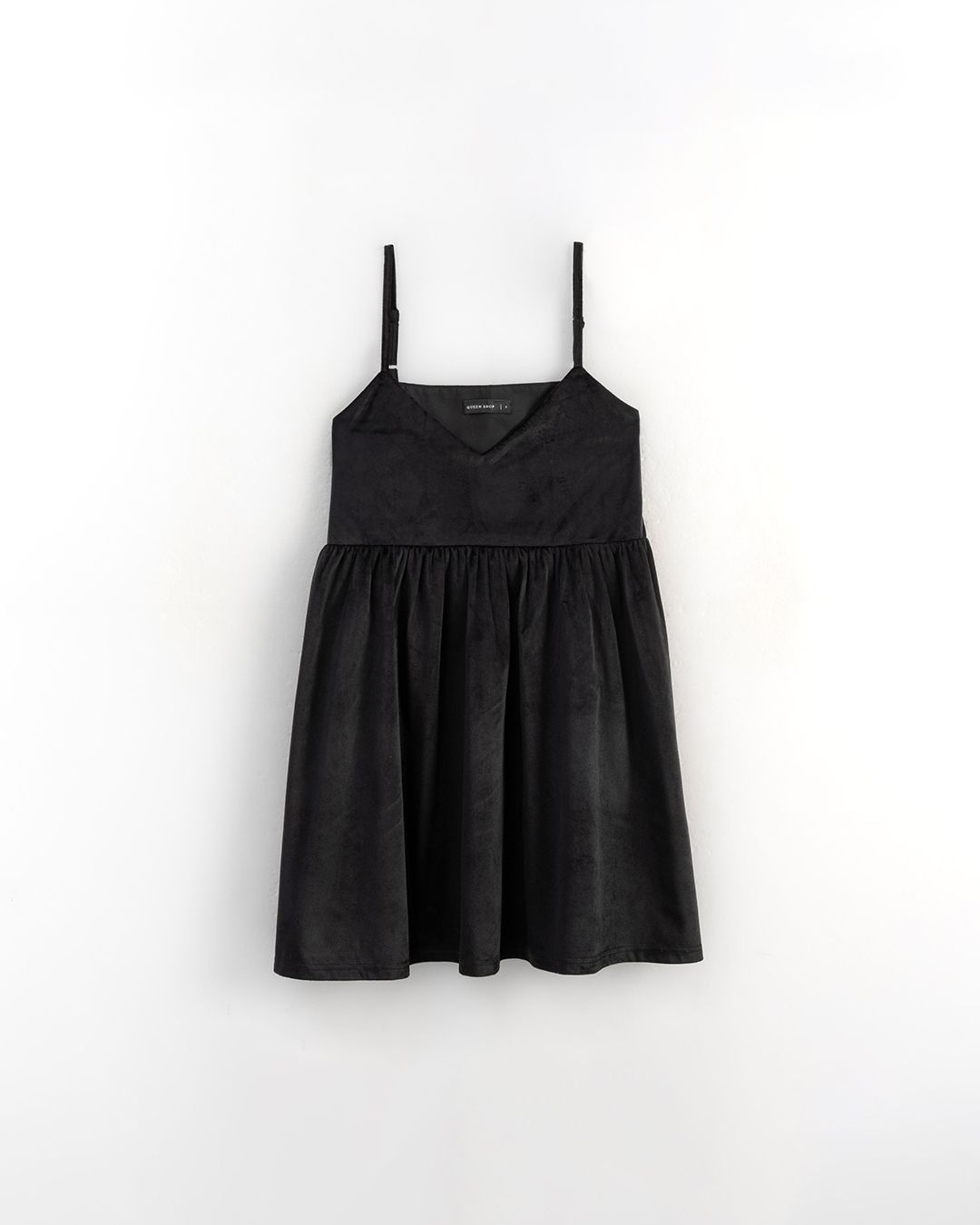 光沢ベルベットVネックキャミワンピース 2色展開