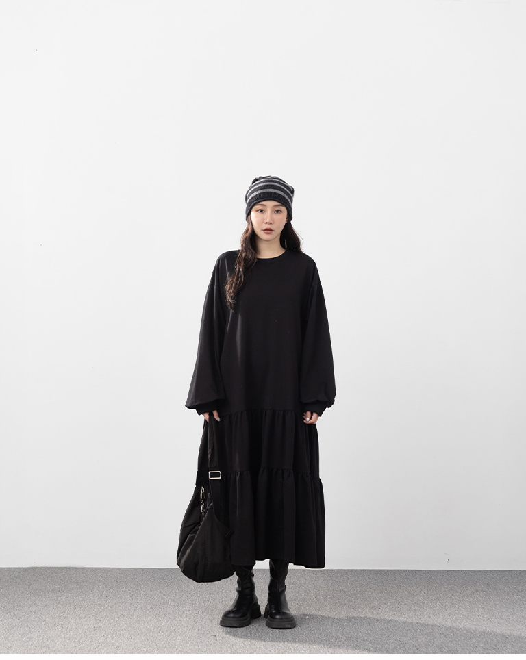 ケーキフレアスウェットワンピース 2色展開