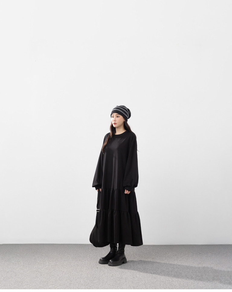 ケーキフレアスウェットワンピース 2色展開