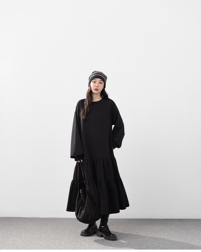 ケーキフレアスウェットワンピース 2色展開