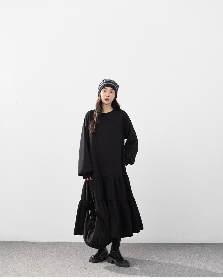 ケーキフレアスウェットワンピース 2色展開