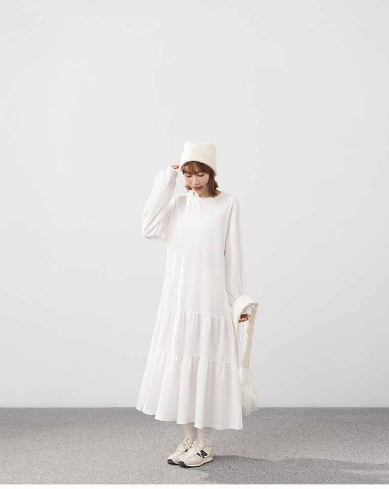 ケーキフレアスウェットワンピース 2色展開