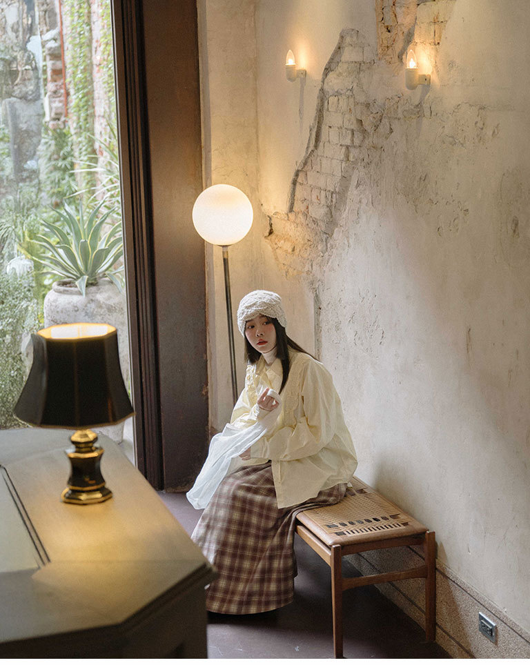 起毛チェックワンピース 2色展開