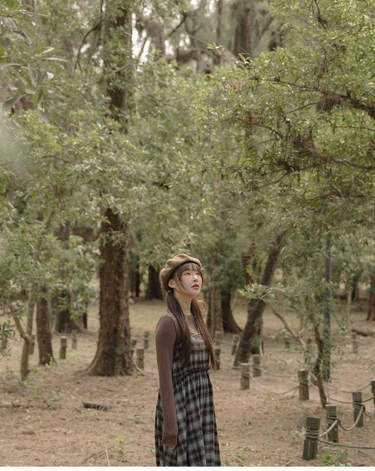 起毛チェックワンピース 2色展開