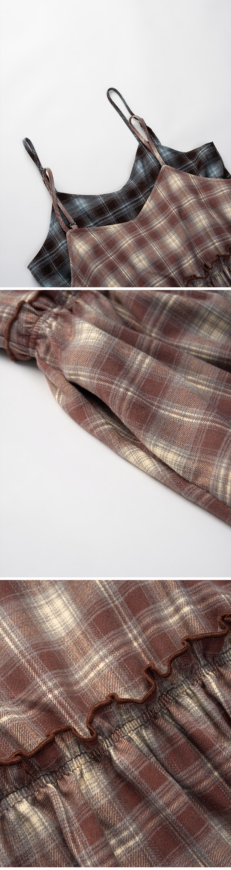 起毛チェックワンピース 2色展開