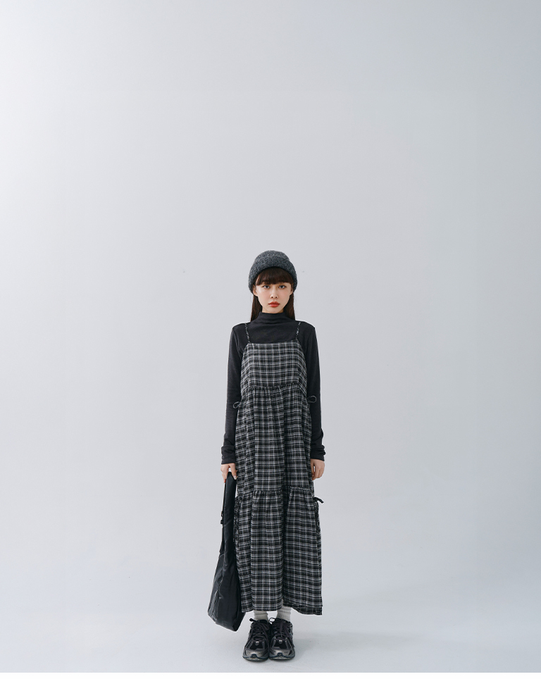 チェックキャミワンピース 2色展開