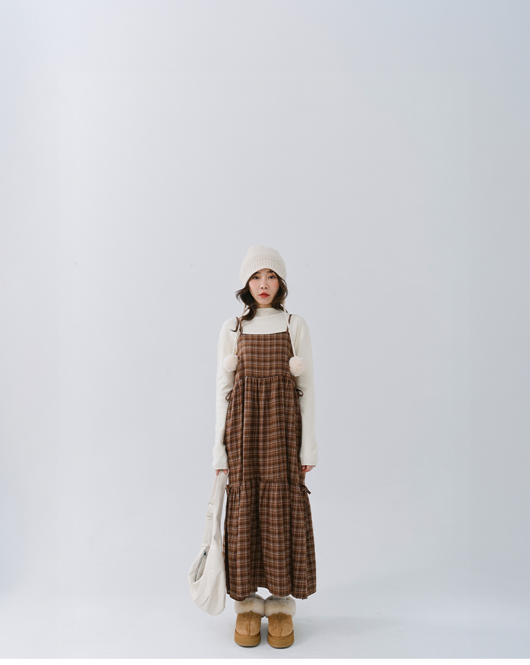 チェックキャミワンピース 2色展開