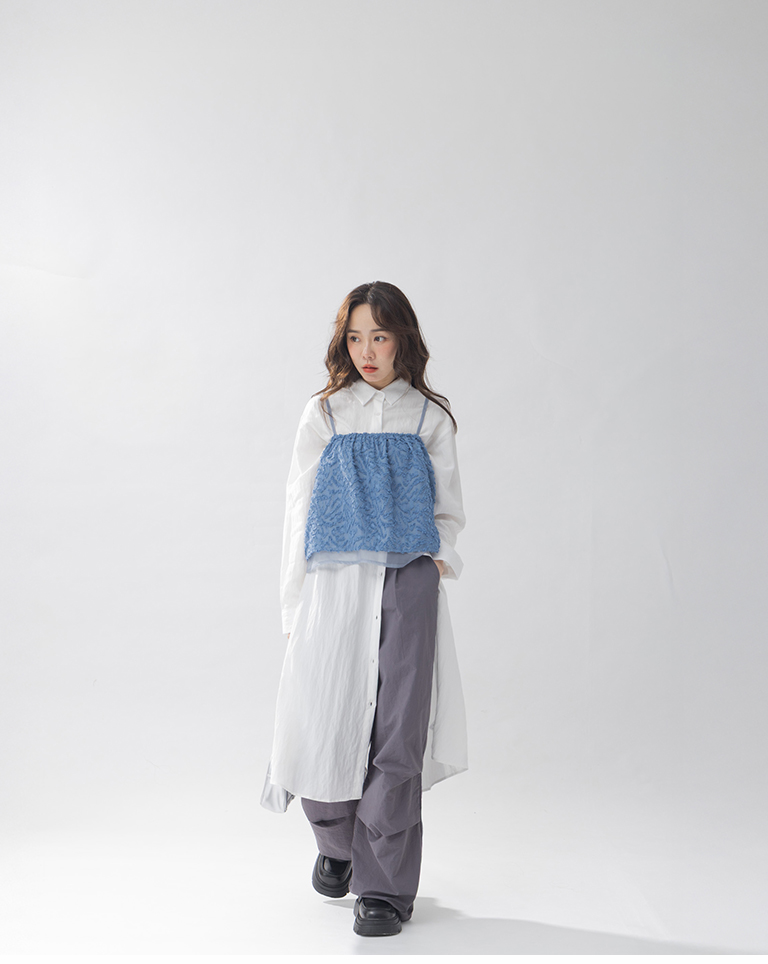 チェック柄ベストツーピースシャツワンピース