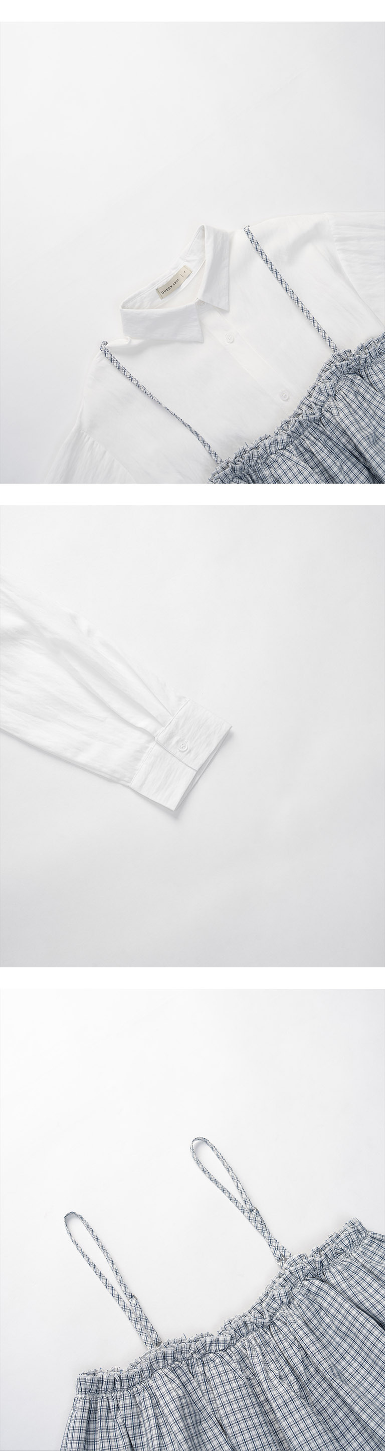 チェック柄ベストツーピースシャツワンピース