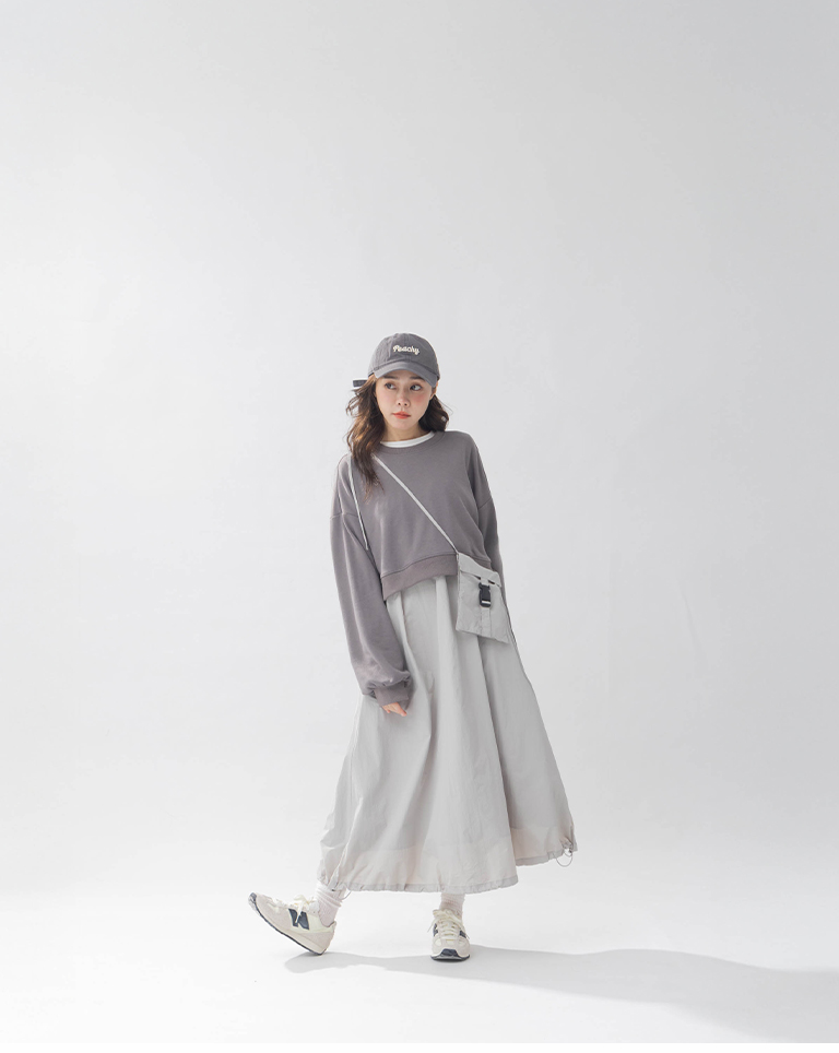 ミニバッグ付き ワークワンピース 2色展開