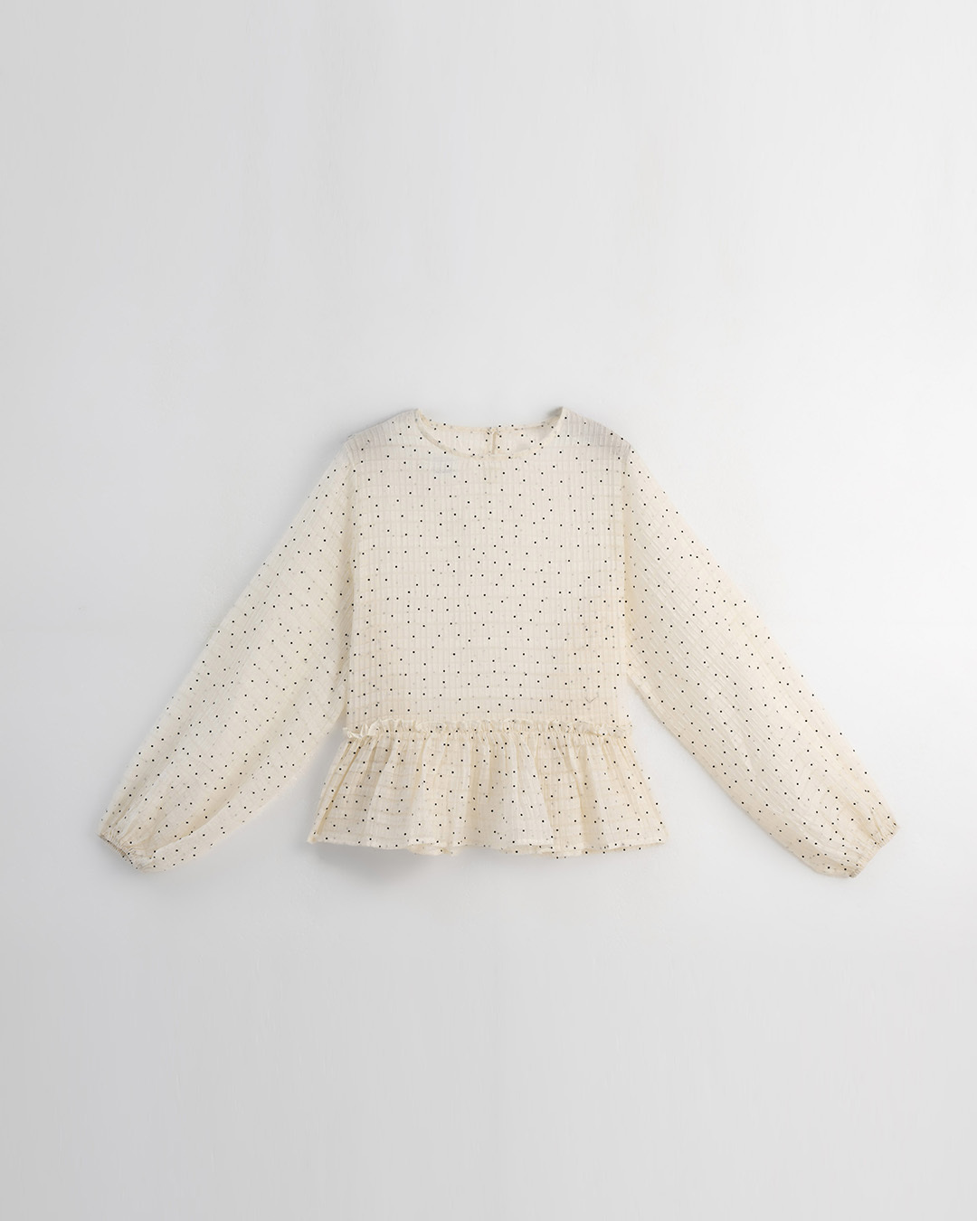 ドット柄フリルシアーブラウス 2色展開 (尚未收到)