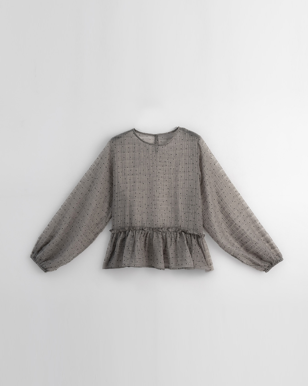 ドット柄フリルシアーブラウス　2色展開 (尚未收到)