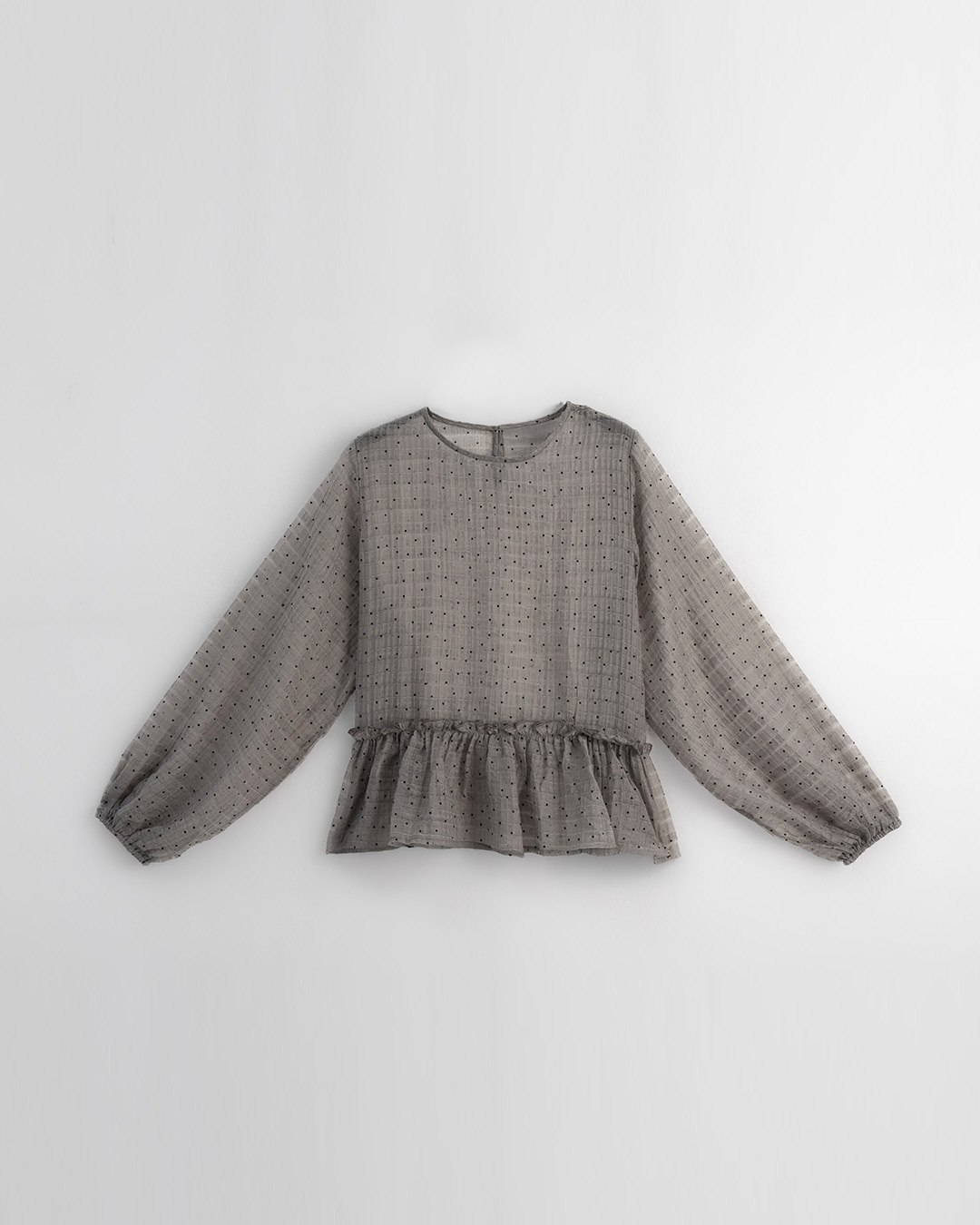 ドット柄フリルシアーブラウス　2色展開 (尚未收到)
