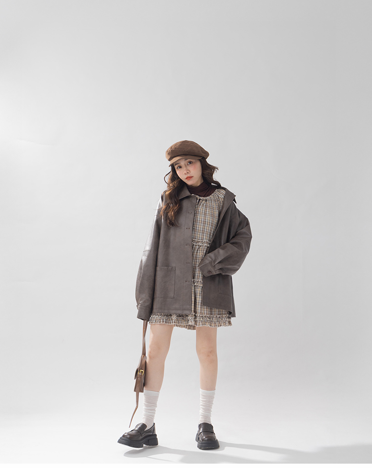 チェック柄ミニワンピース　2色展開　(尚未收到)