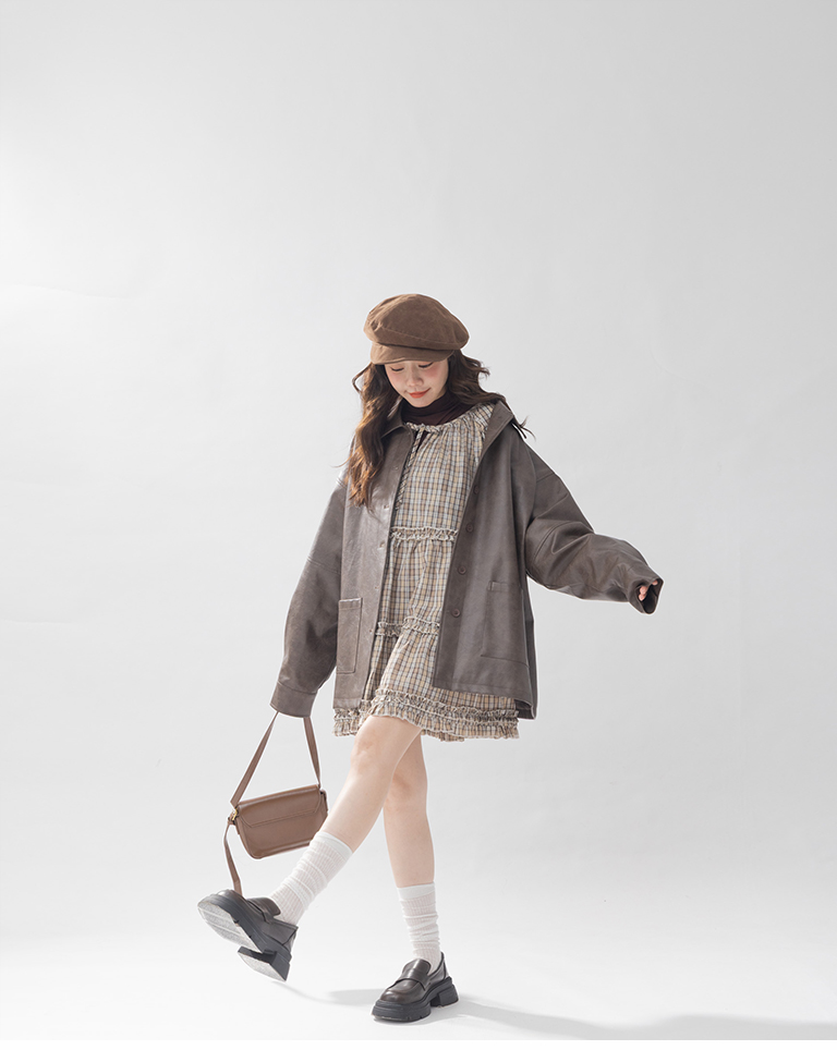 チェック柄ミニワンピース　2色展開　(尚未收到)