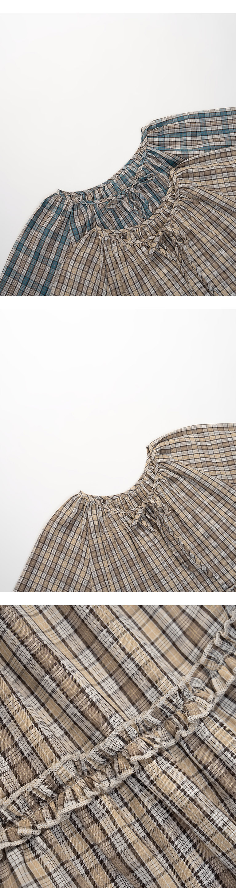 チェック柄ミニワンピース　2色展開　(尚未收到)