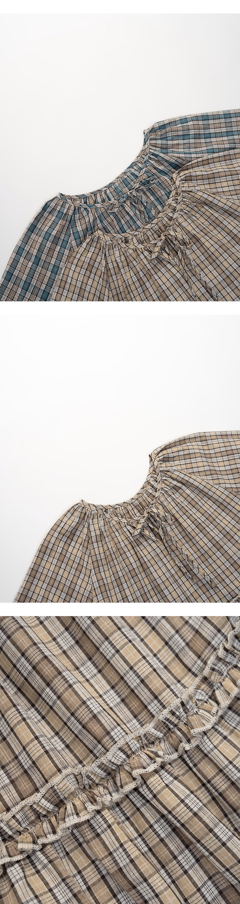 チェック柄ミニワンピース　2色展開　(尚未收到)