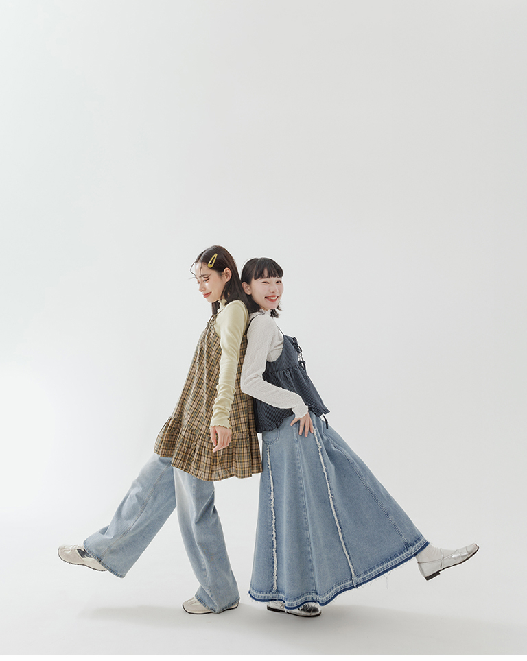 チェックリボンタイミニワンピース グリーン