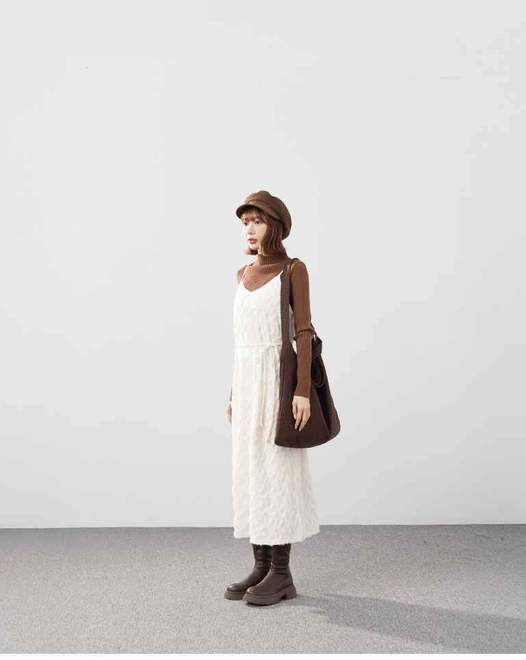 フラワージャカードキャミワンピース  2色展開