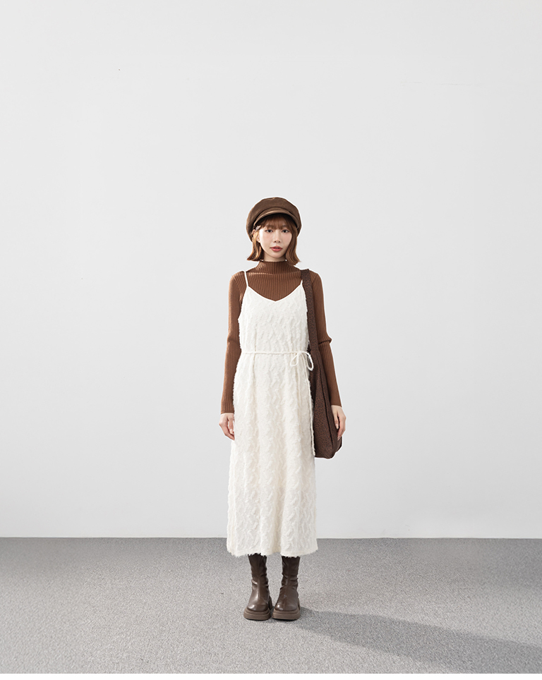 フラワージャカードキャミワンピース  2色展開