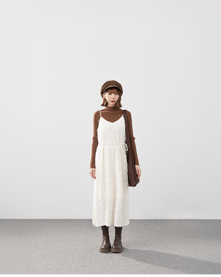 フラワージャカードキャミワンピース  2色展開