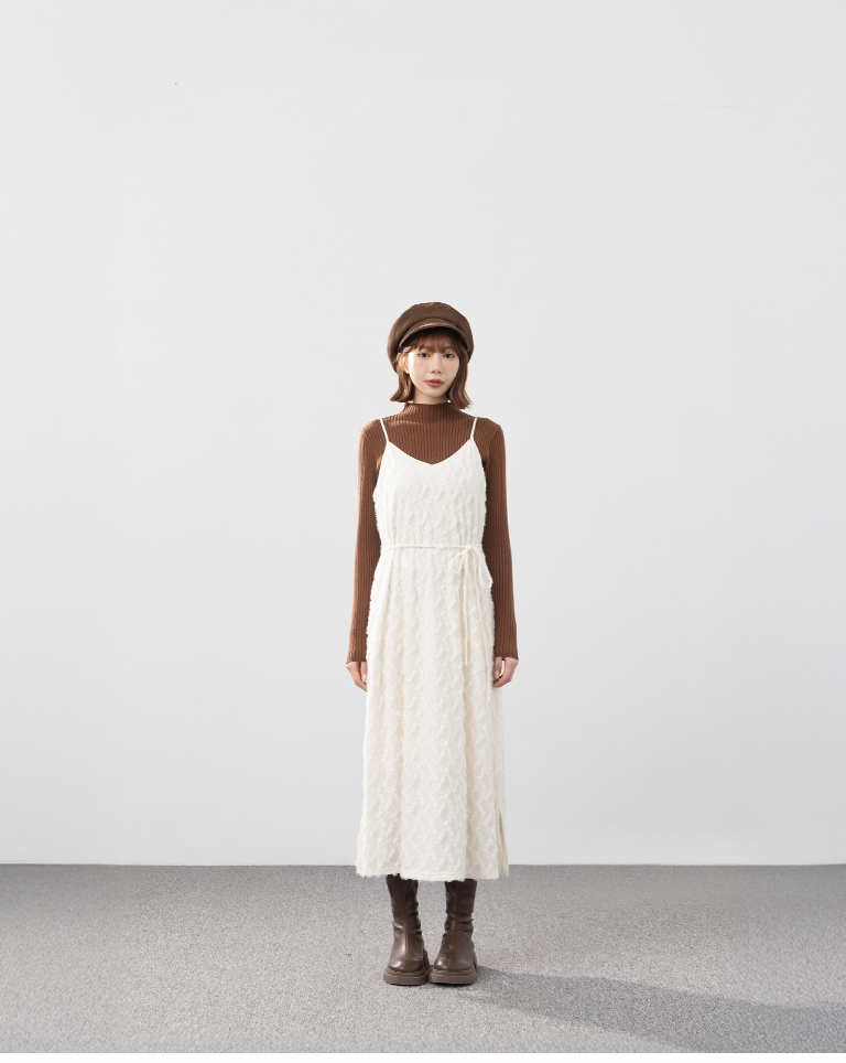 フラワージャカードキャミワンピース  2色展開