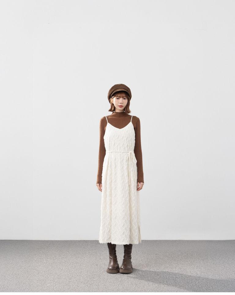 フラワージャカードキャミワンピース  2色展開