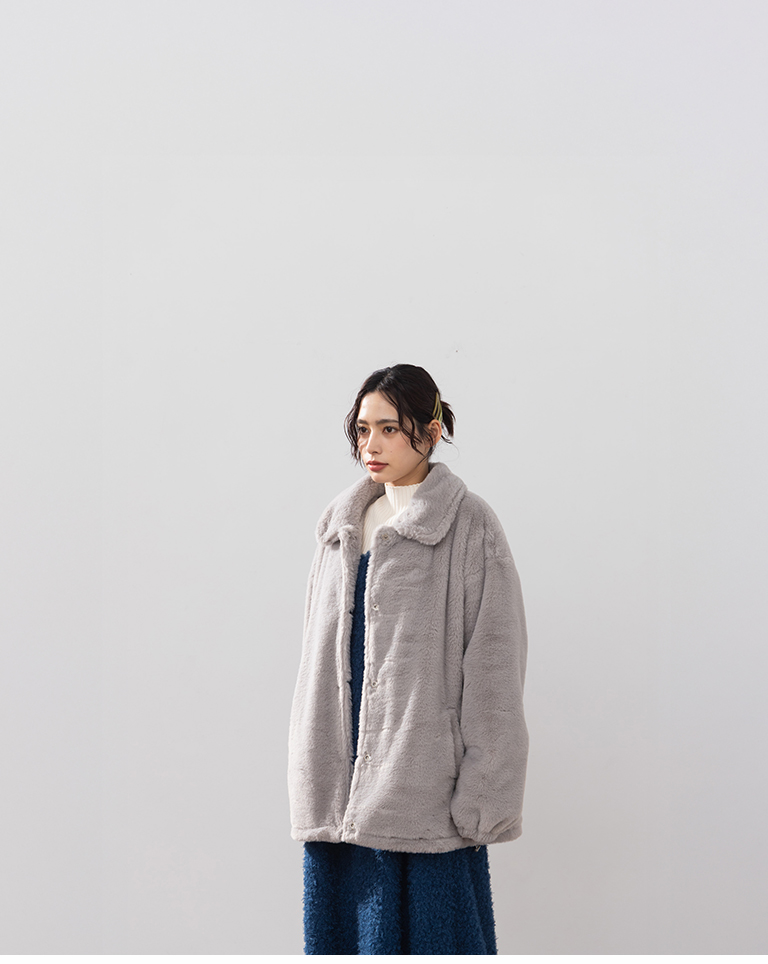 立体ボアキャミロングワンピース 3色展開