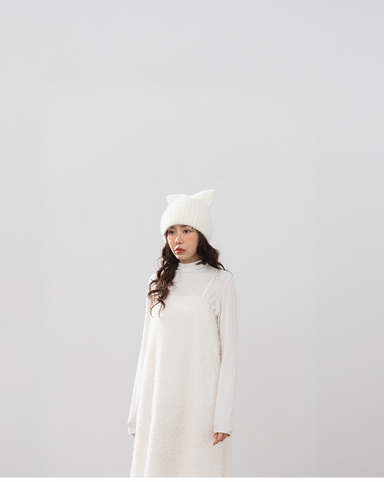 立体ボアキャミロングワンピース 3色展開