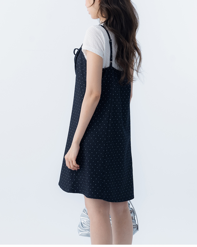 ドットリボンキャミワンピ