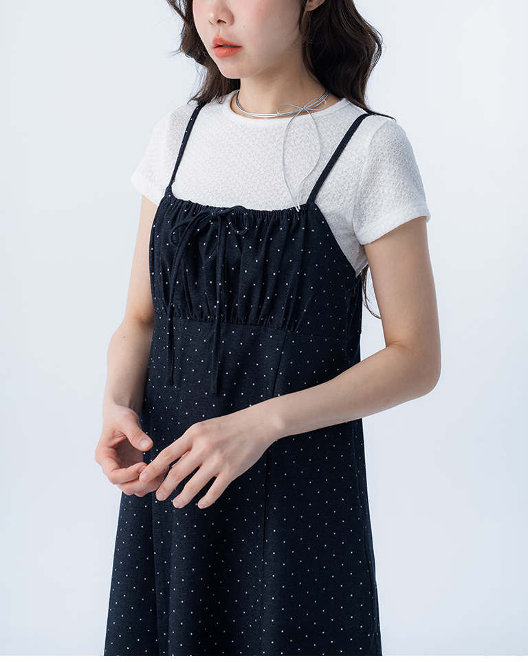 ドットリボンキャミワンピ