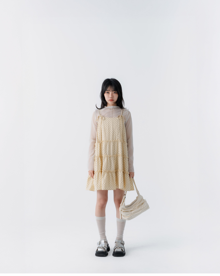 ドットティアードミニワンピ 3色展開