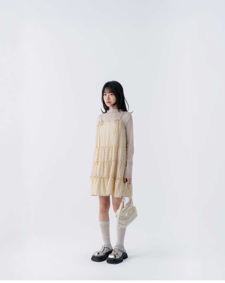ドットティアードミニワンピ 3色展開