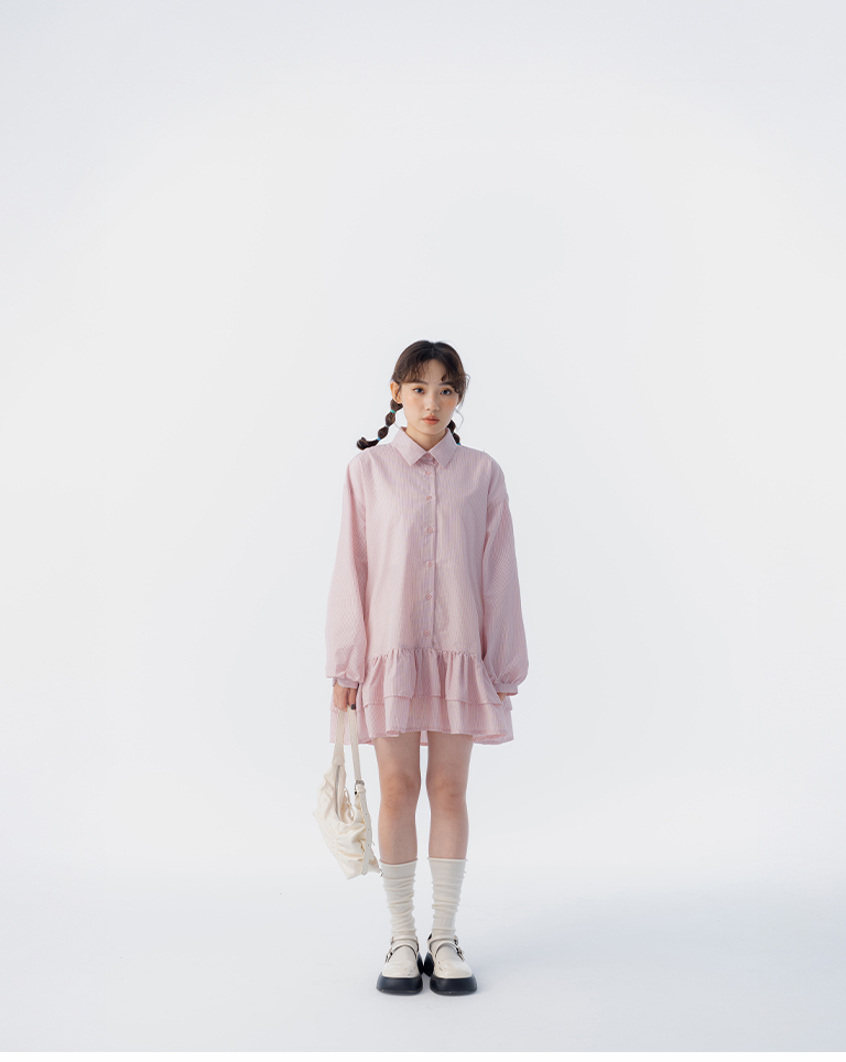 ストライプミニワンピース 2色展開