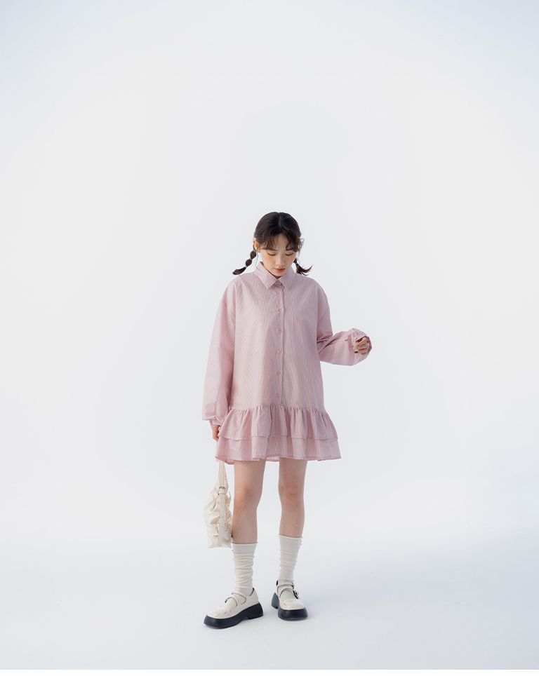 ストライプミニワンピース 2色展開