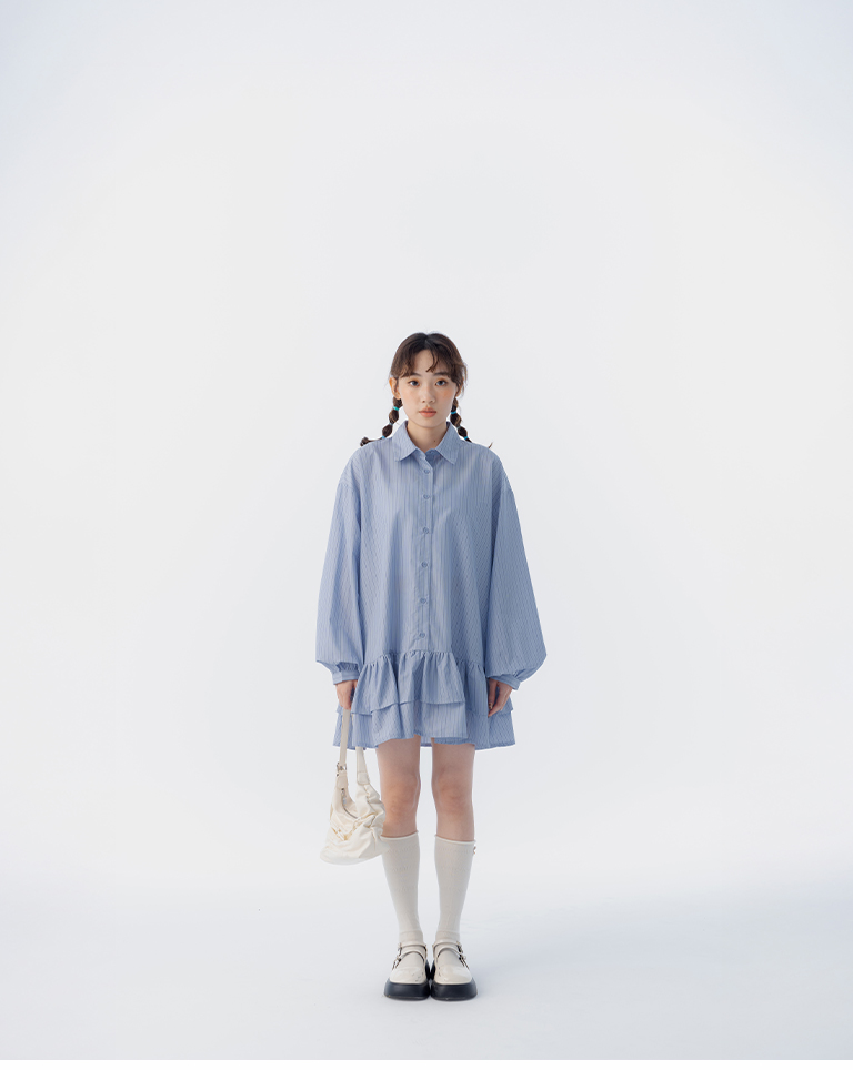 ストライプミニワンピース 2色展開