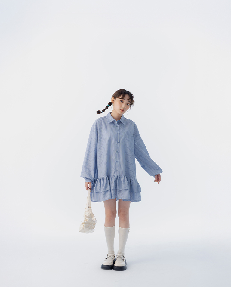 ストライプミニワンピース 2色展開