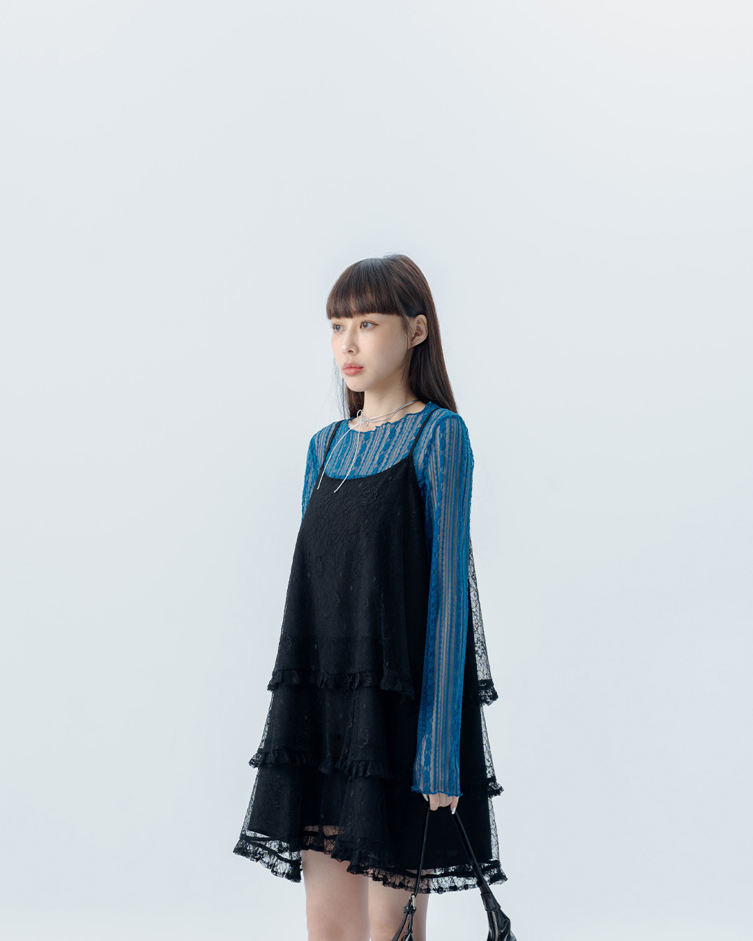 レースティアードミニワンピース 2色展開