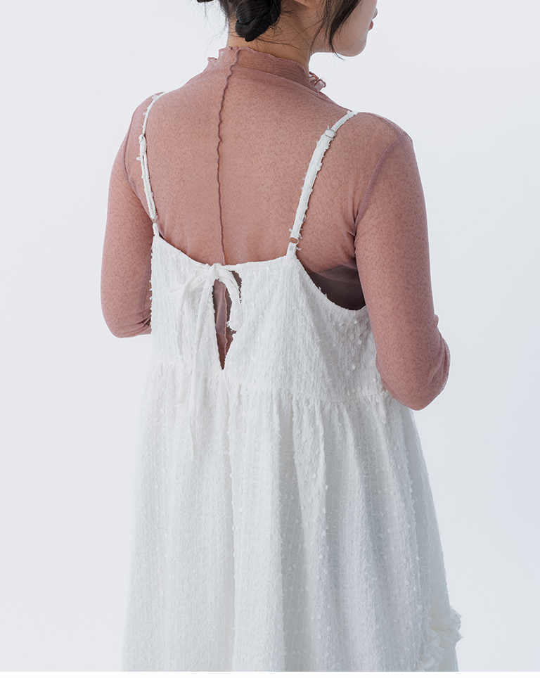 立体ジャカードフリルワンピ 3色展開