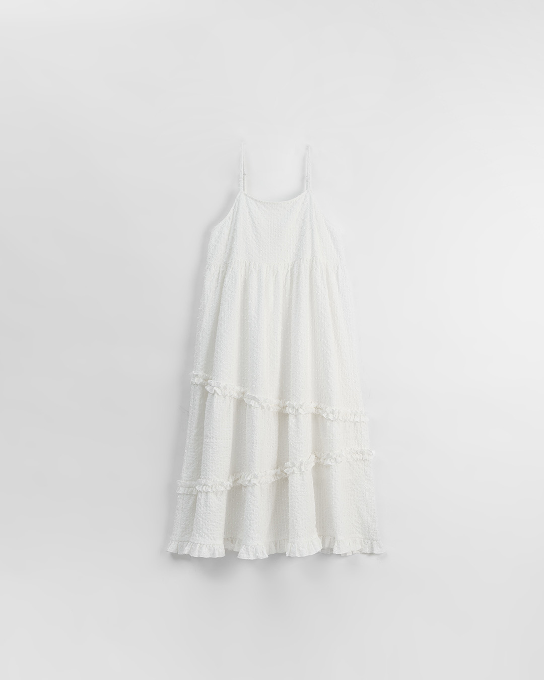 立体ジャカードフリルワンピ 3色展開