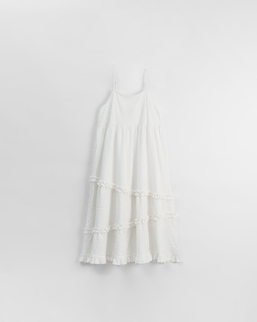 立体ジャカードフリルワンピ 3色展開