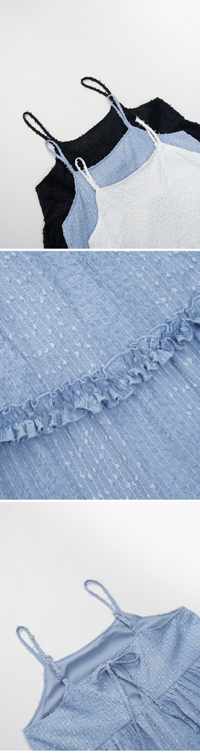 立体ジャカードフリルワンピ 3色展開