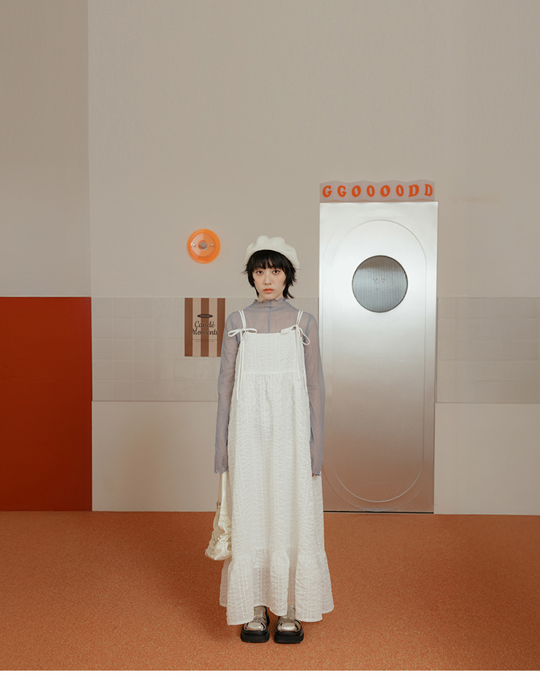 立体ジャカードキャミワンピース 3色展開